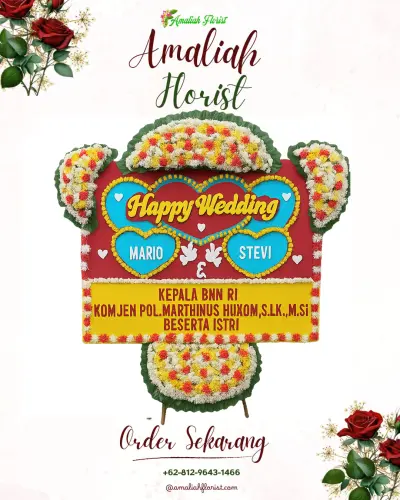 Karangan Papan Bunga Pernikahan di Sukamulya